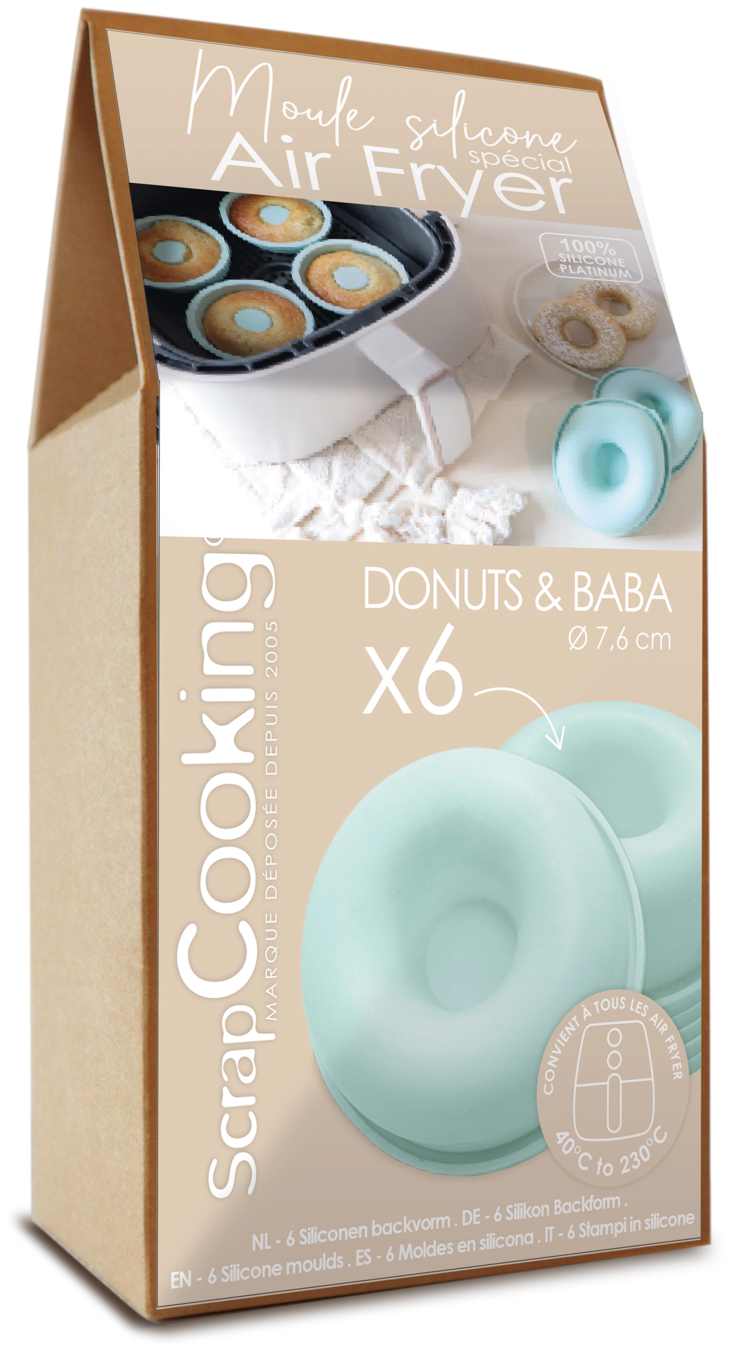 6 Moules silicone air fryer donuts