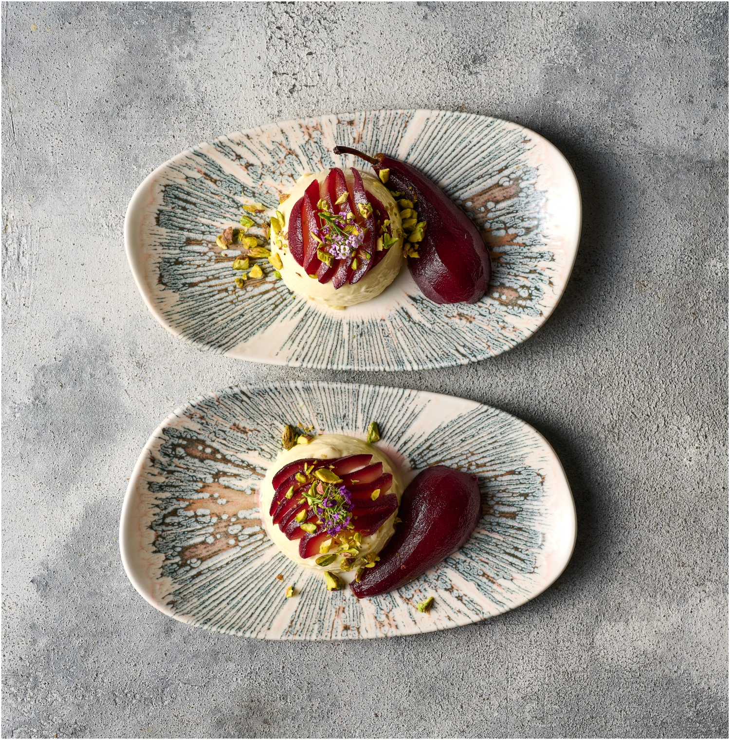 Lyra Blue Opal Organic Oblong Platte