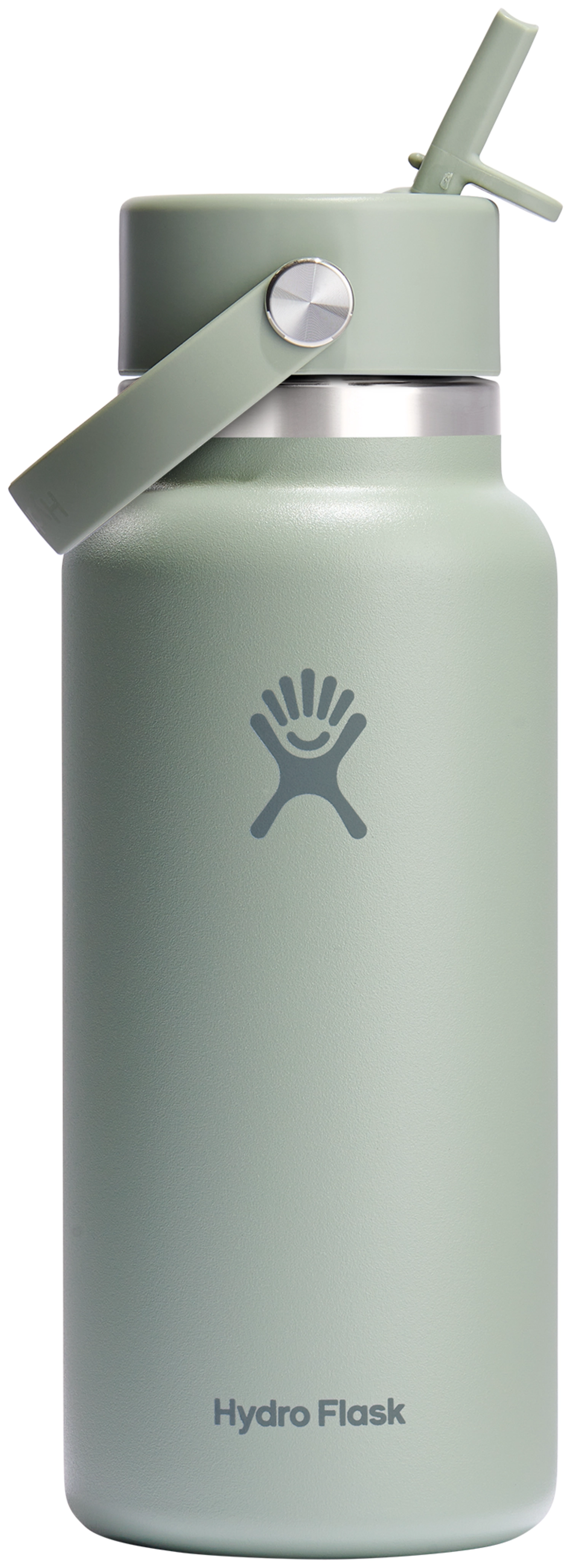 Trinkflasche Wide Flex Deckel mit Strohhalm