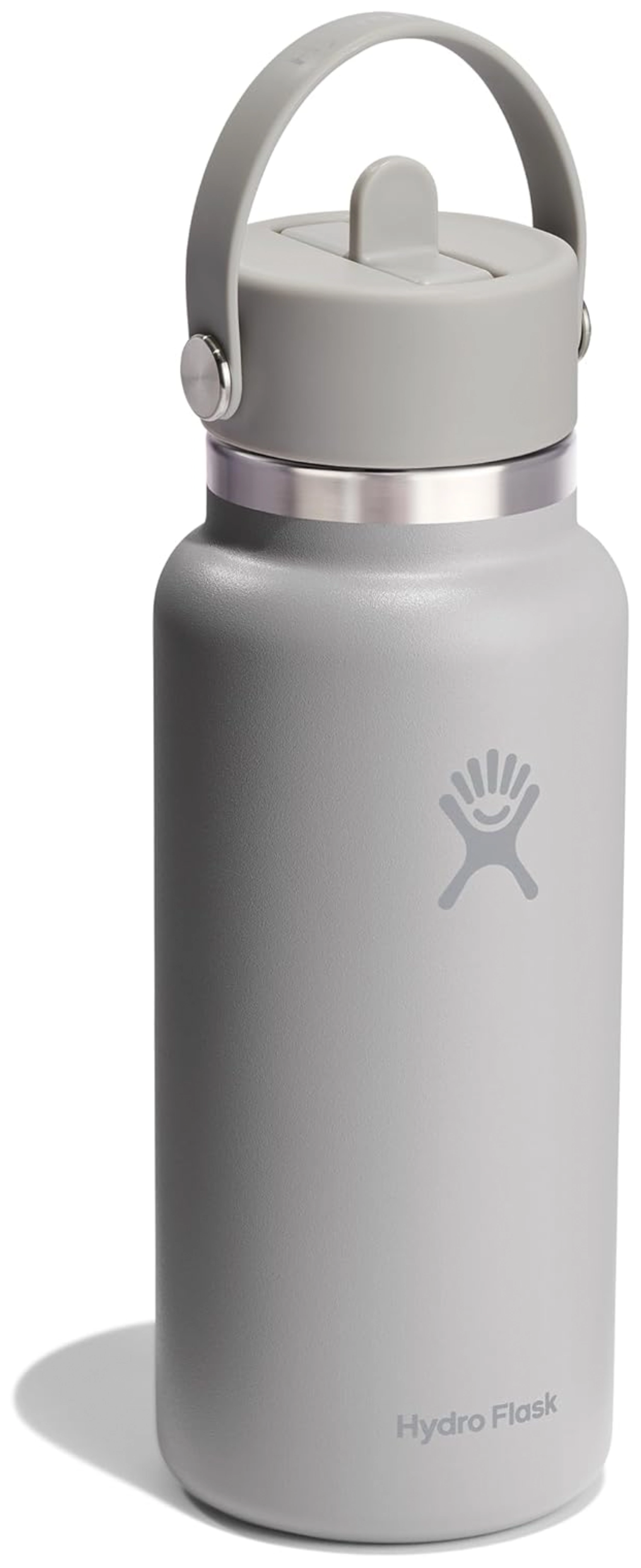 Trinkflasche Wide Flex Deckel mit Strohhalm
