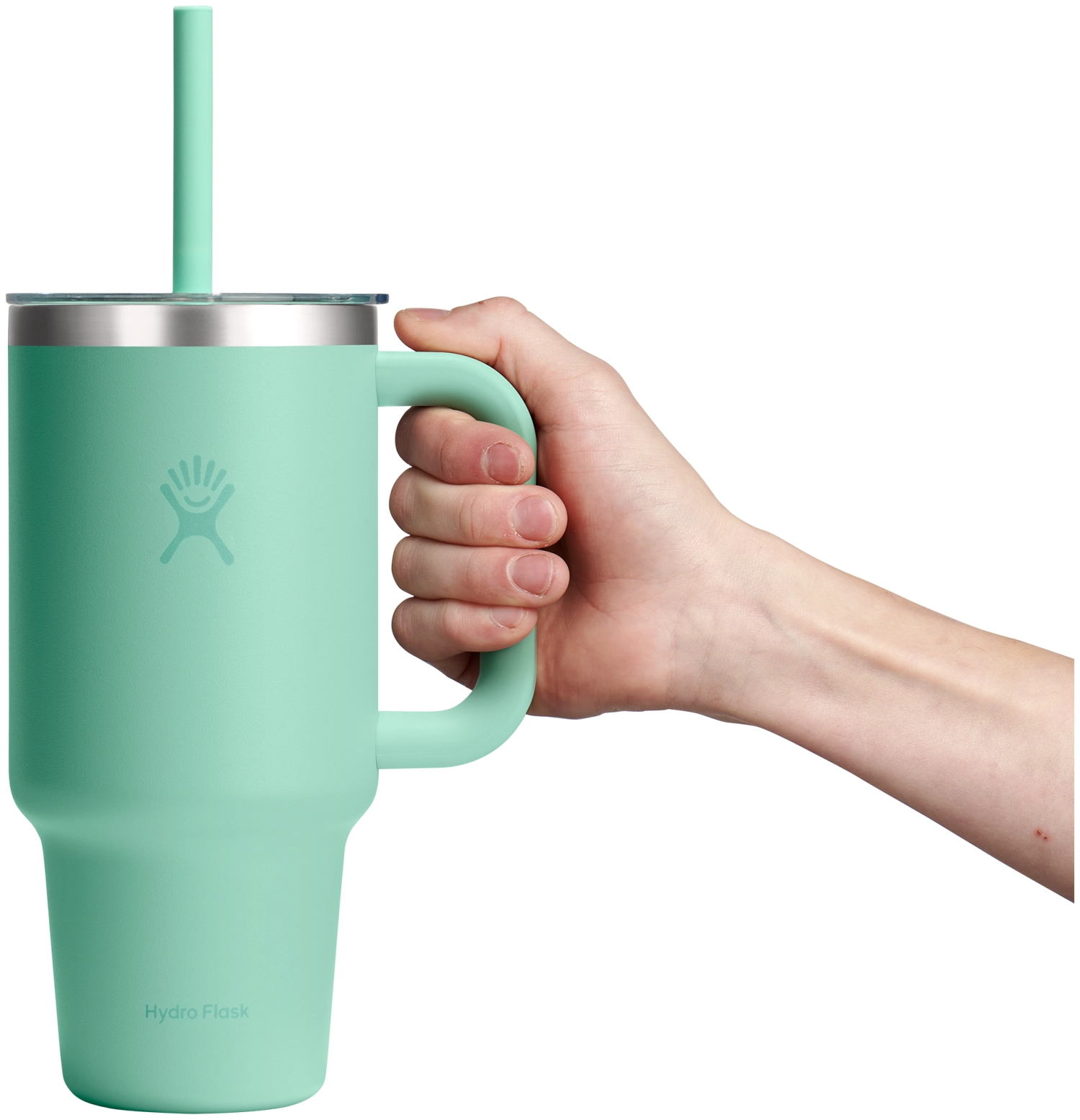 Reisebecher mit Trinkhalm