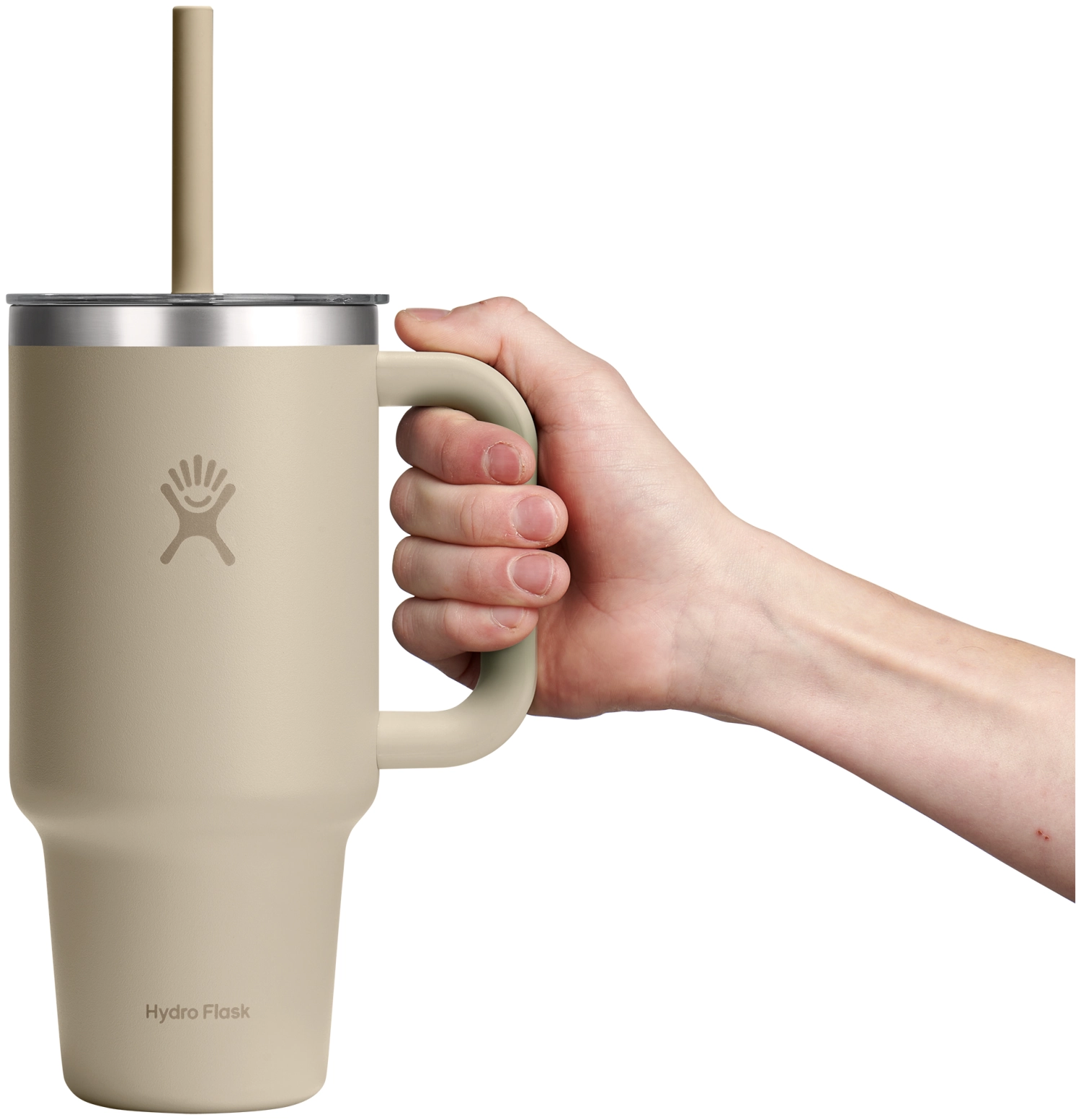 Reisebecher mit Trinkhalm