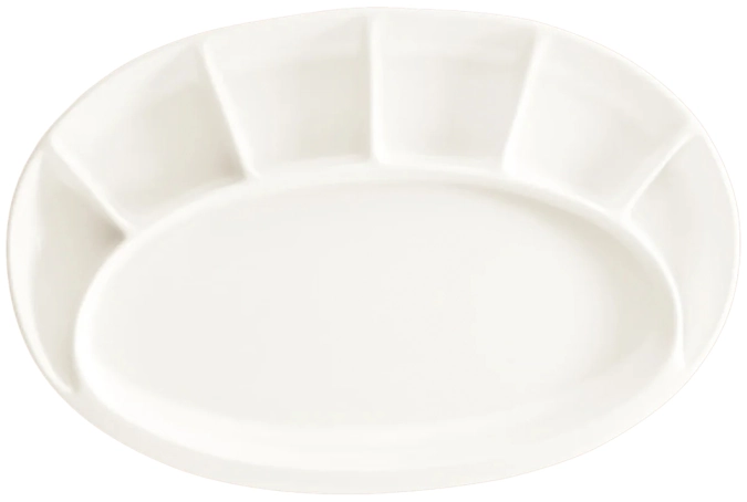 Assiette plate gourmet avec compartiments