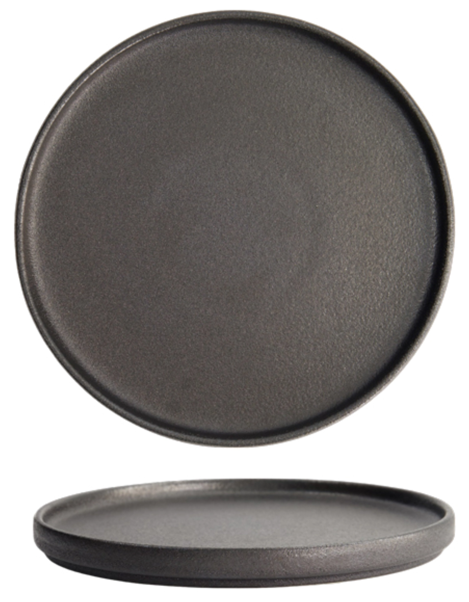 Yuzu Schwarz Teller mit Rand