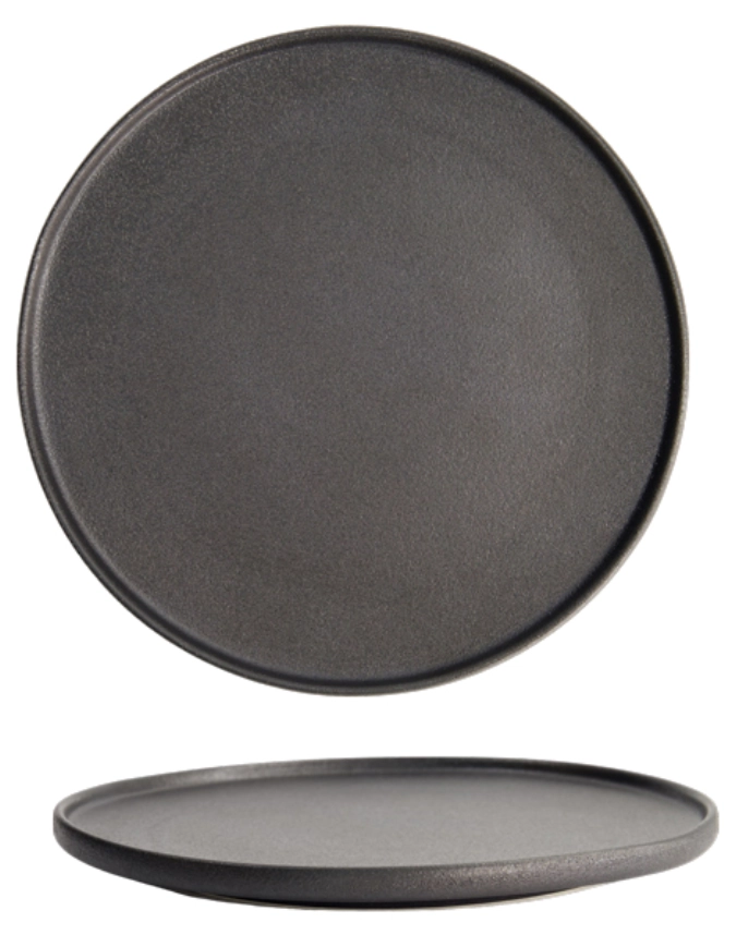 Yuzu Schwarz Teller mit Rand