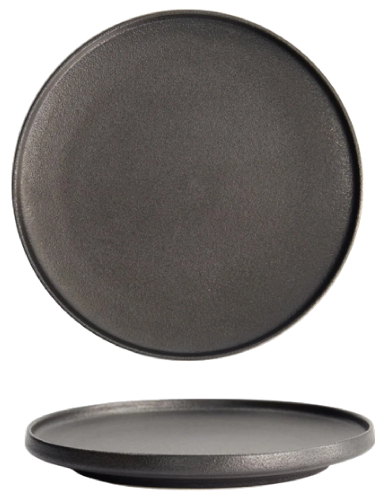 Yuzu Schwarz Teller mit Rand