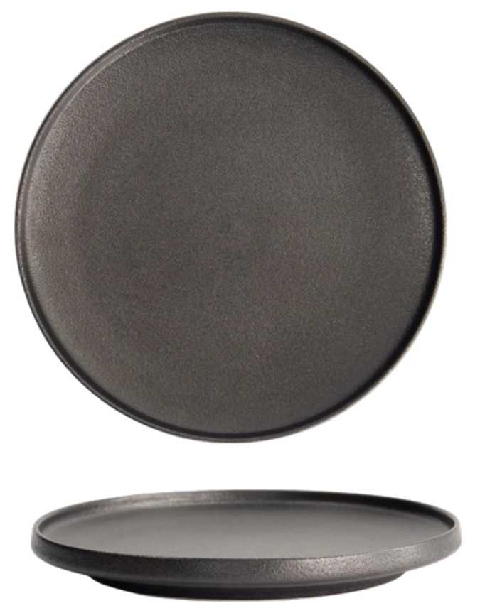 Yuzu Schwarz Teller mit Rand
