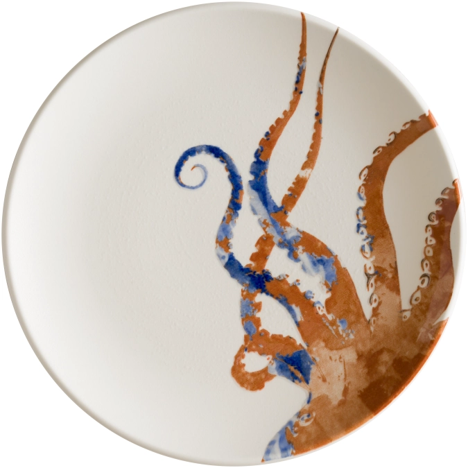 Assiette plate Aquelis Octopus Gourmet