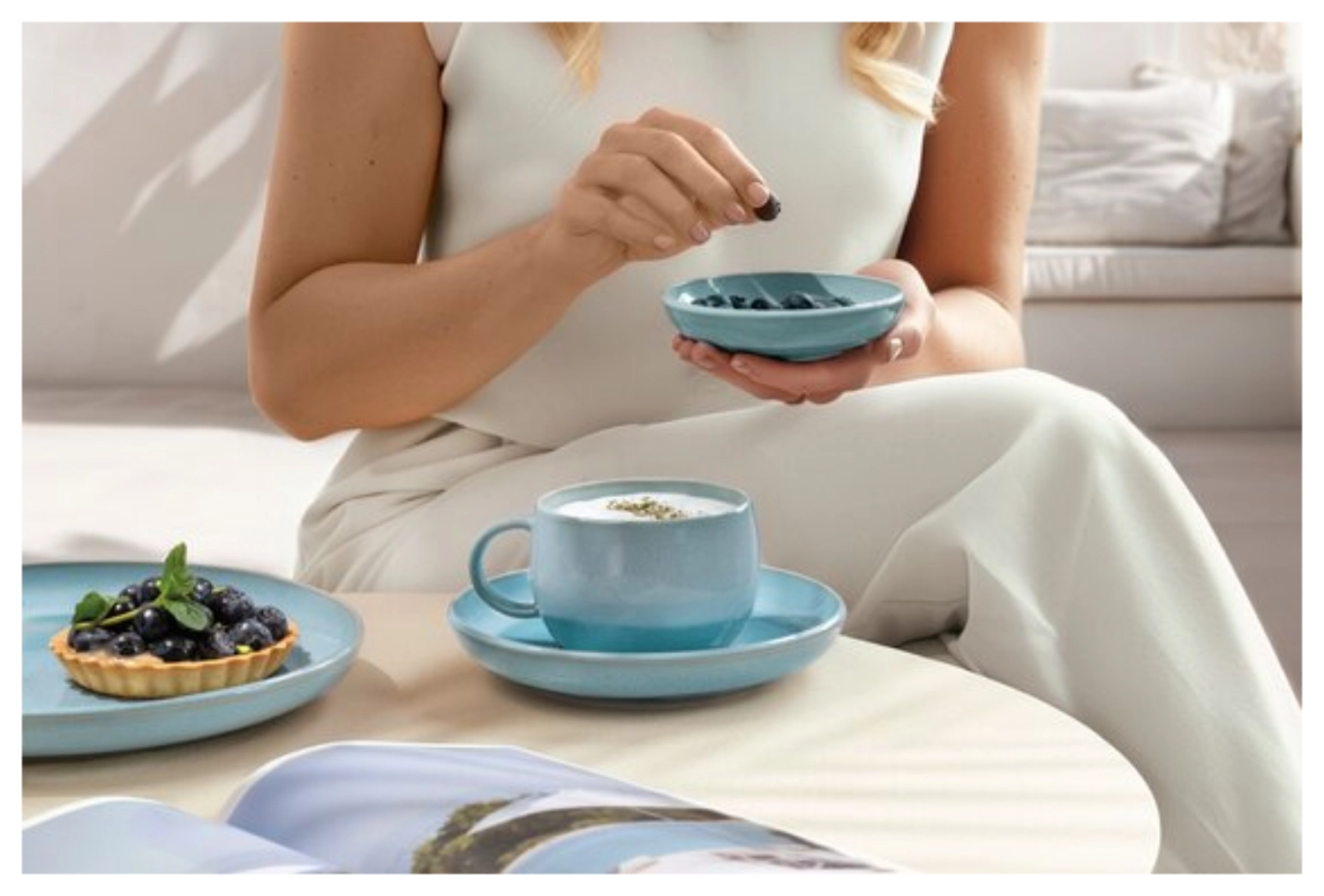 Perlemor Aqua Kaffeeuntertasse