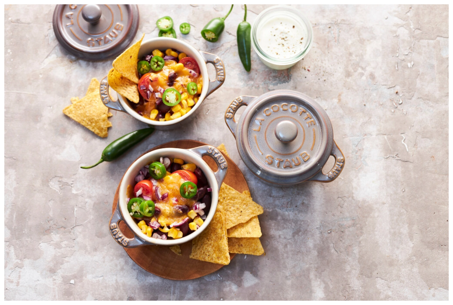 4er Set Keramik Cocotte