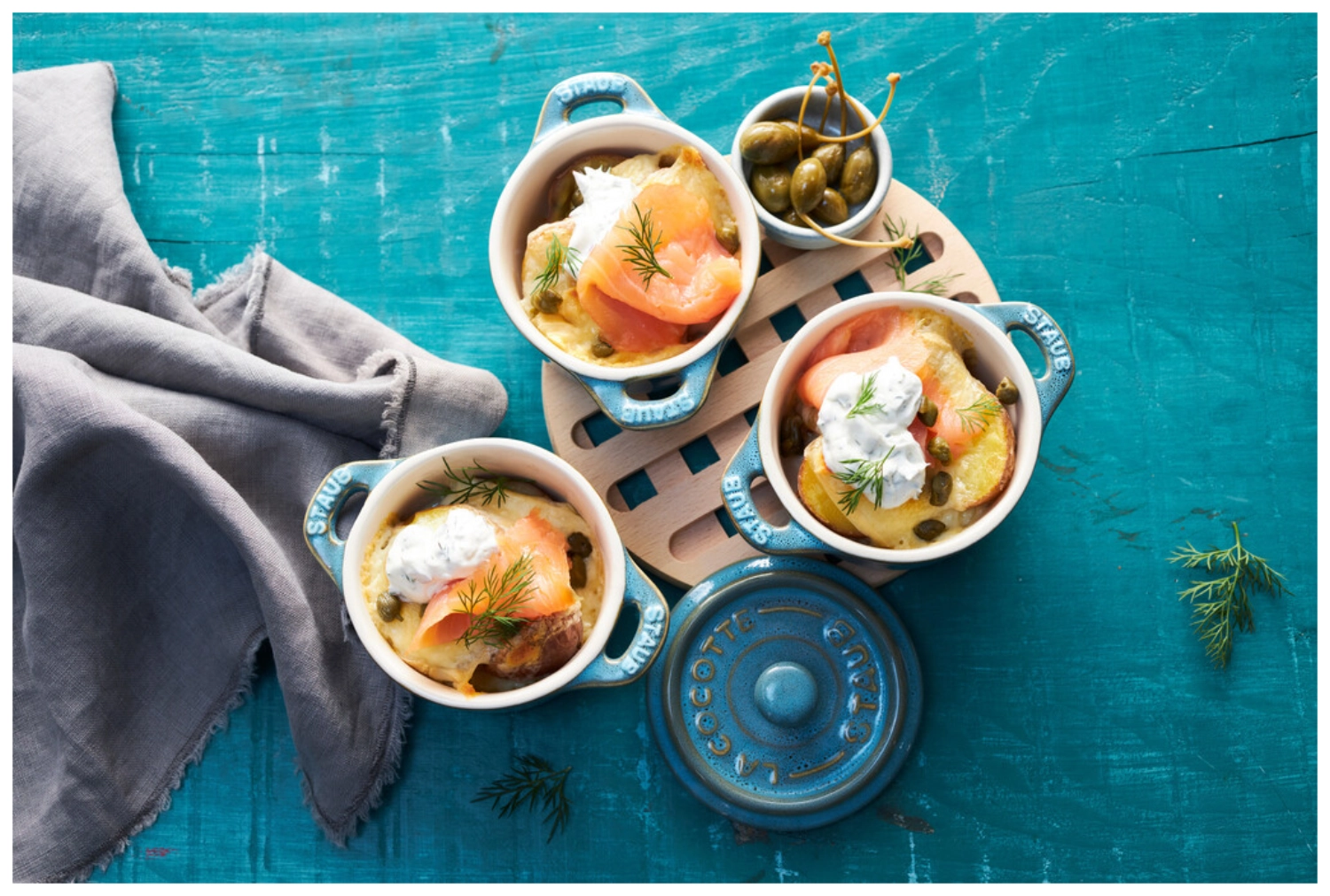 4er Set Keramik Cocotte