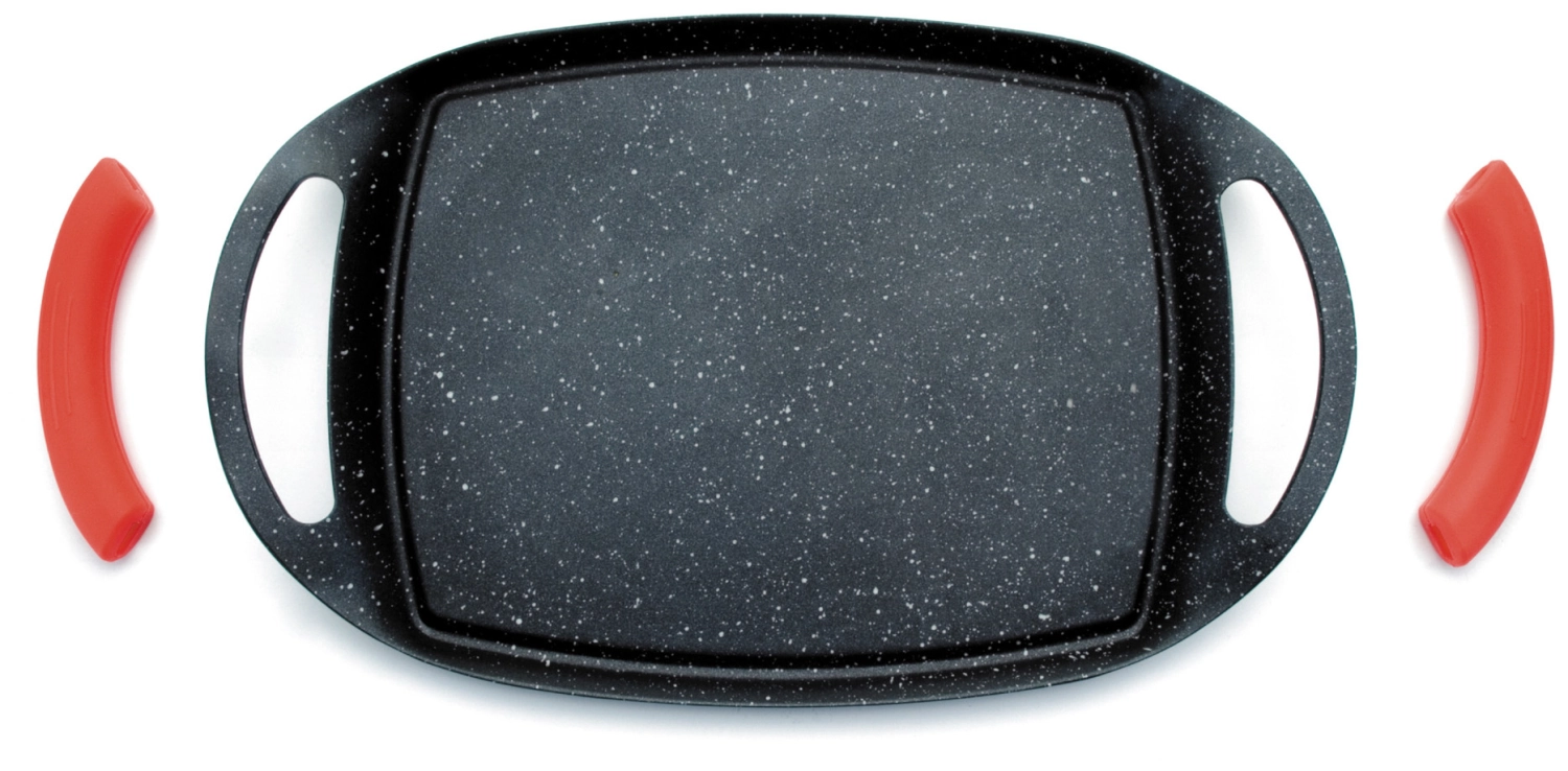 Grill Platte oval Aluguss 37.5x23x4.5cm