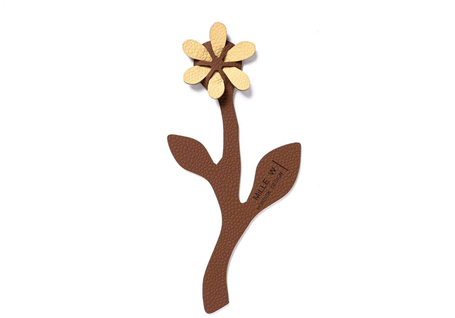 Marque-page Fleur beige cognac