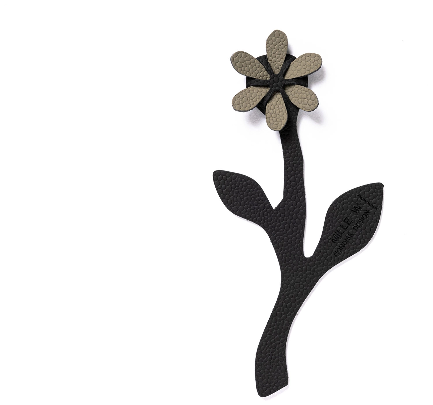 Marque-page Fleur noir gris