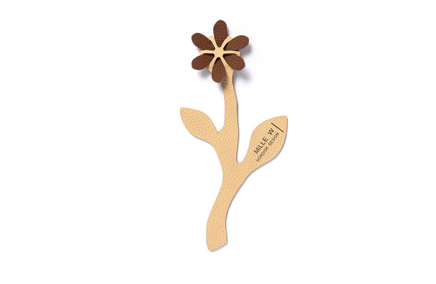Marque-page Fleur marron beige