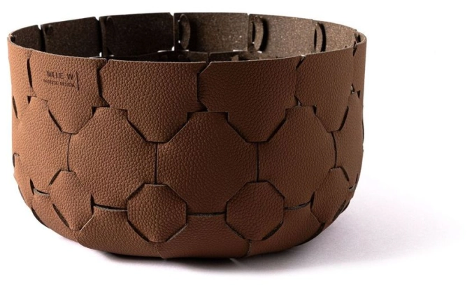 Corbeille à pain D24cm H14cm cognac