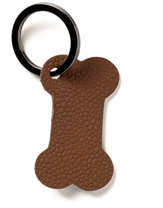 Porte-clés os de chien cognac