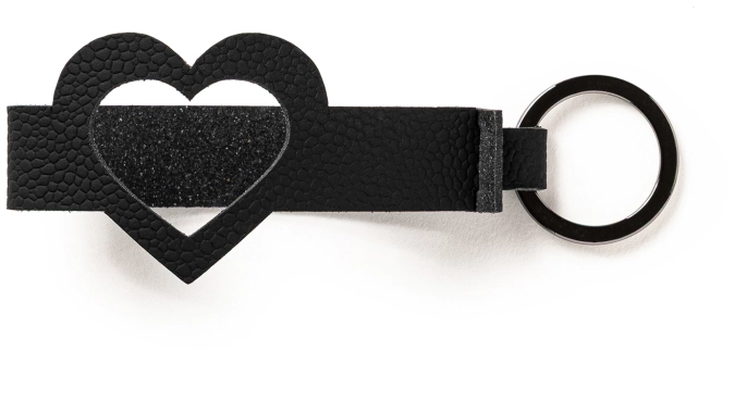 Porte-clés cœur nickel noir