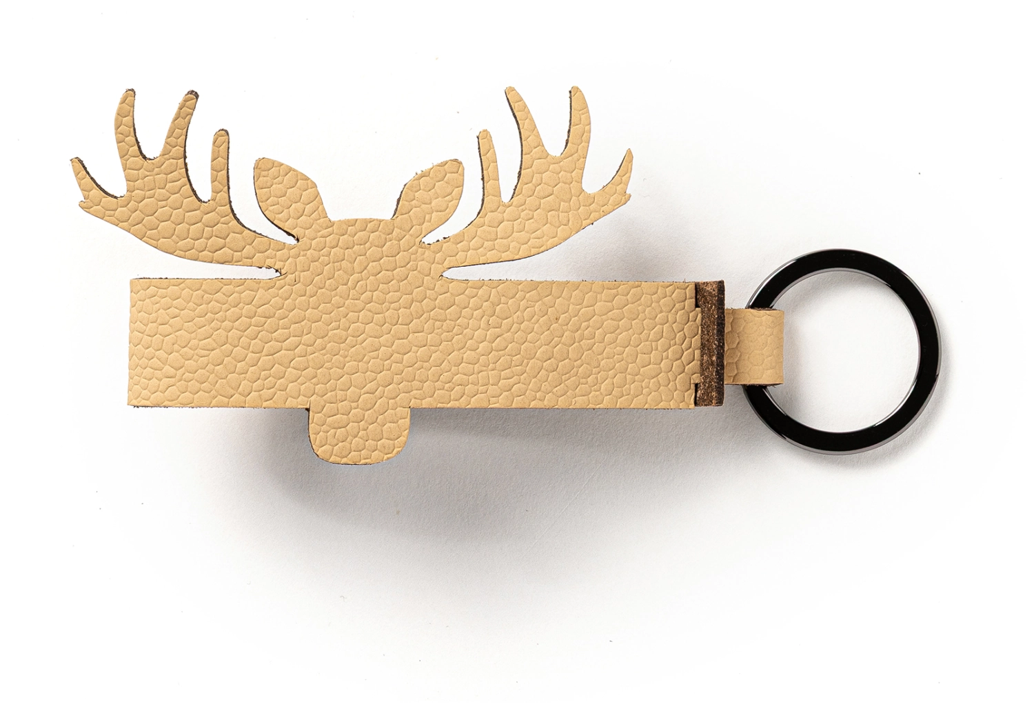 Porte-clés élan nickel beige