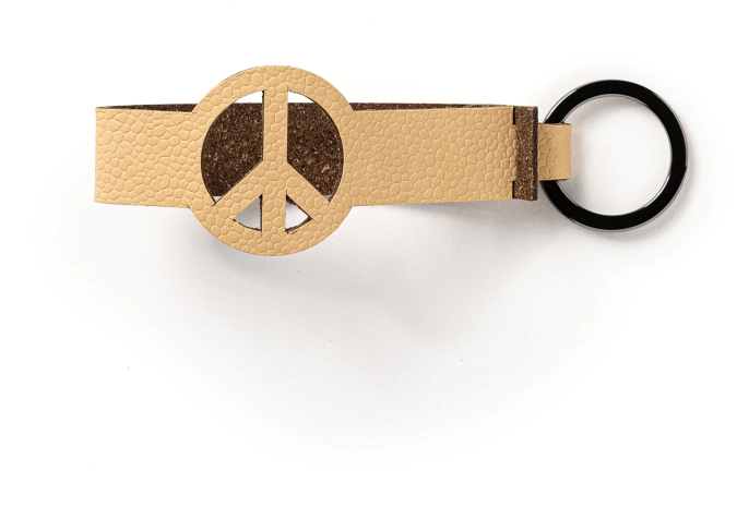 Porte-clés Peace nickel beige
