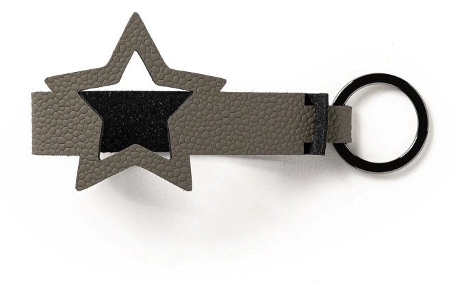 Porte-clés étoile nickel gris