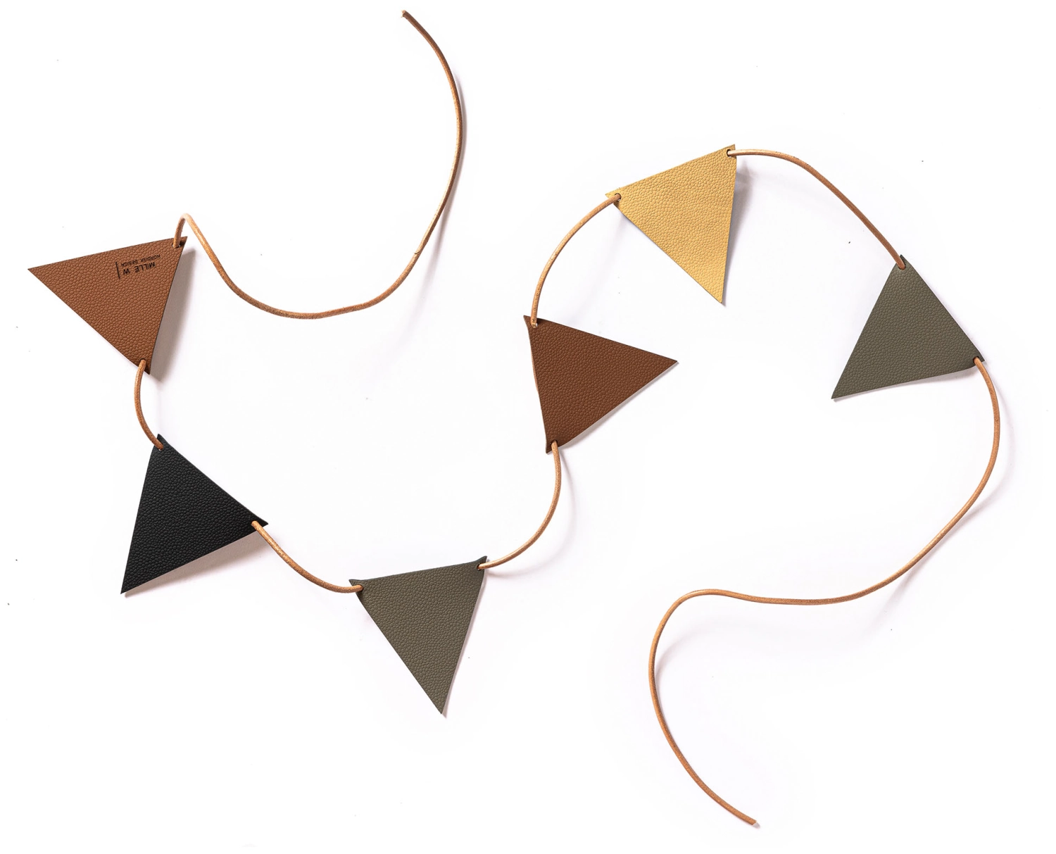 Guirlande de fanions 2 m beige