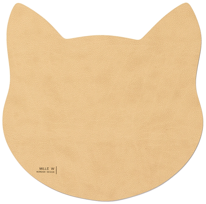 Tapis pour gamelle chat M beige