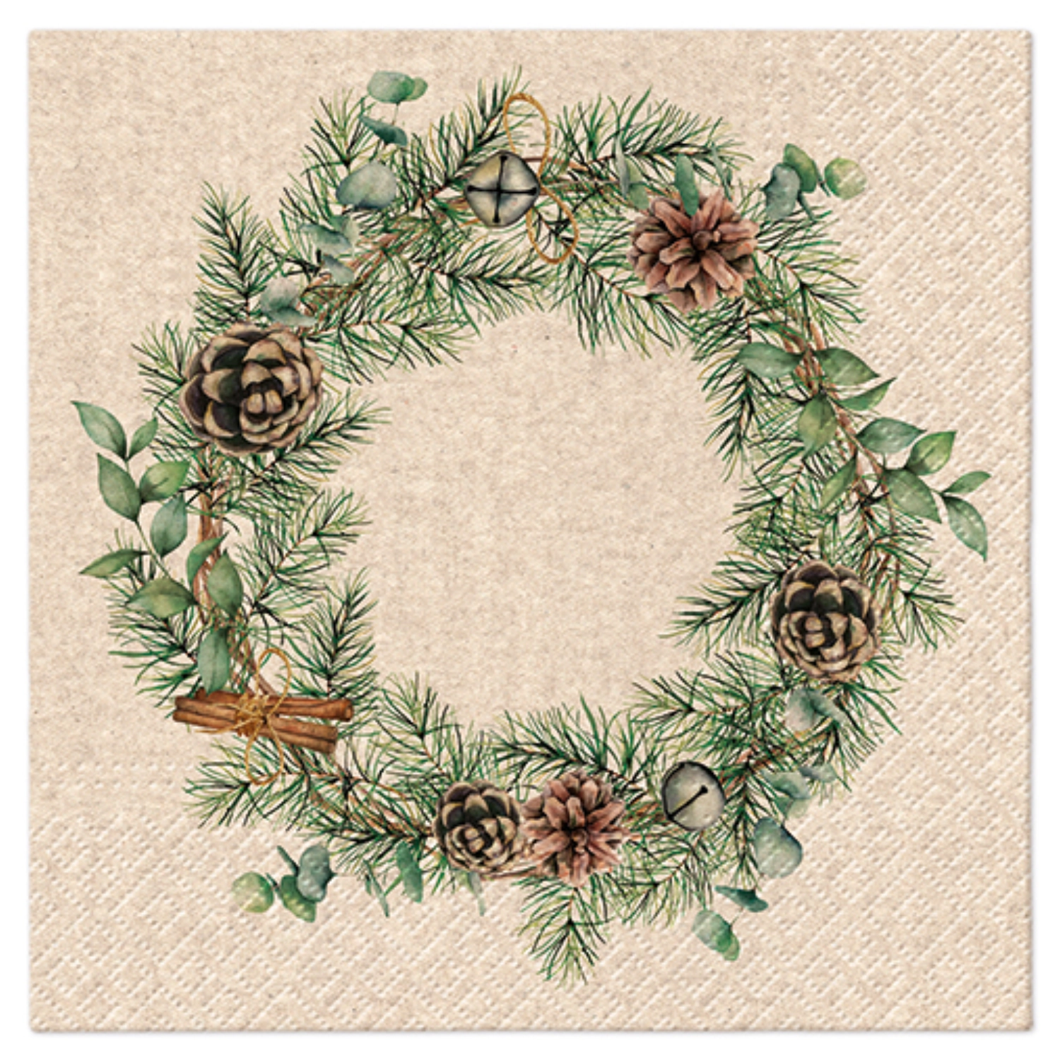 Serviettes Lunch 20x We care Christmas Garland, 33x33cm