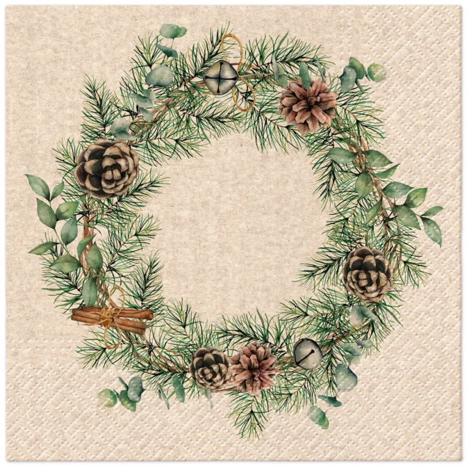 Serviettes Lunch 20x We care Christmas Garland, 33x33cm