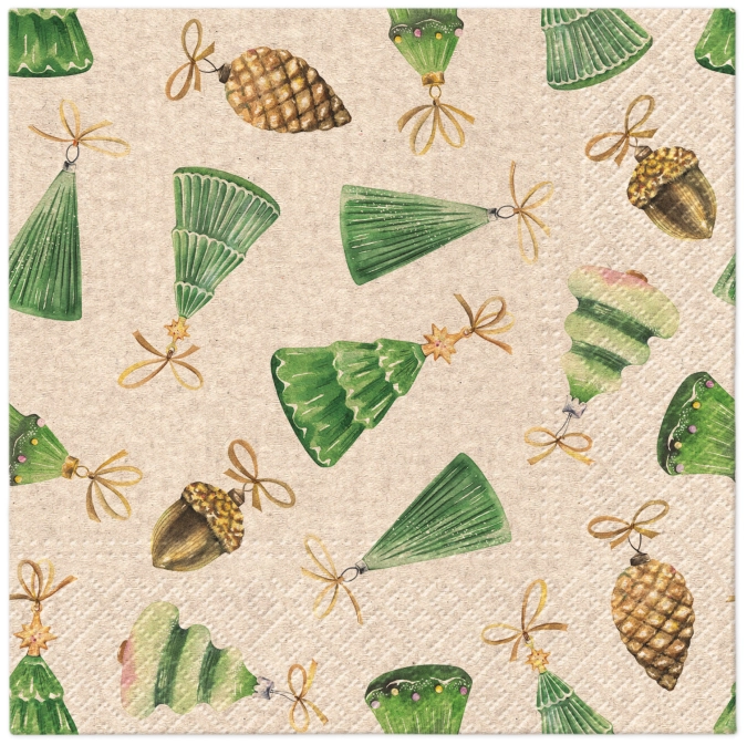 Serviettes Lunch 20x We care Vintage Christmas deco 33x33cm