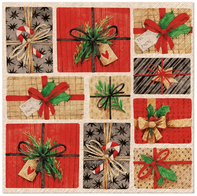 Serviettes Lunch 20x We care Composition With Gifts, 33x33cm