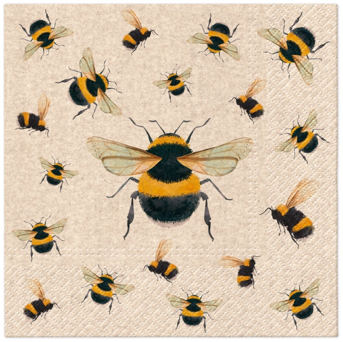 Serviettes Lunch 20x We care Dancing Bees, 33x33cm