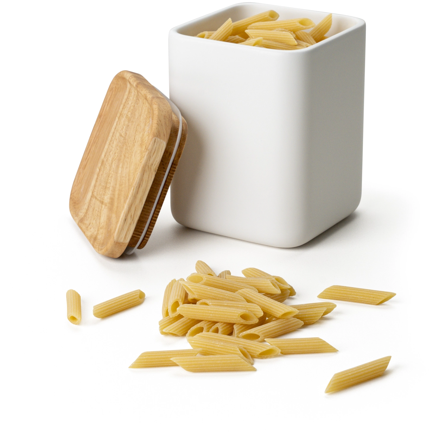 Boîte cér. blanc couvercle bois