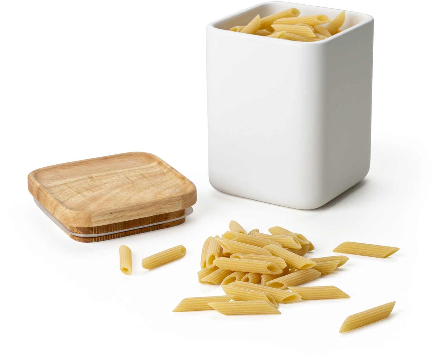 Boîte cér. blanc couvercle bois