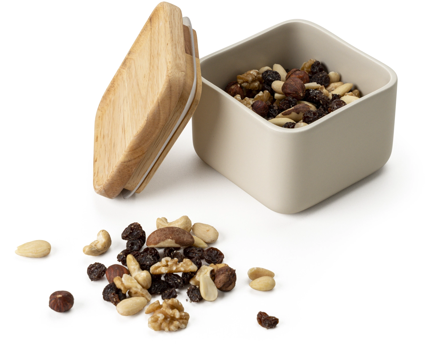 Boîte cér. sable couvercle bois