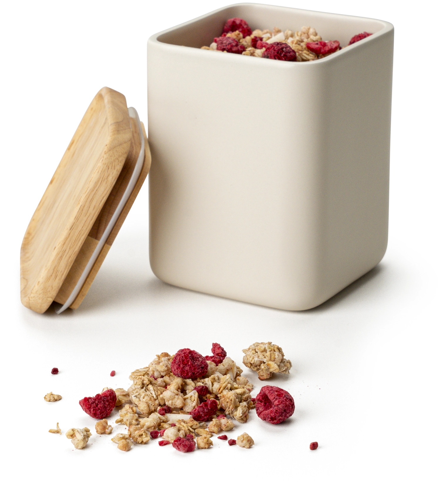 Boîte cér. sable couvercle bois