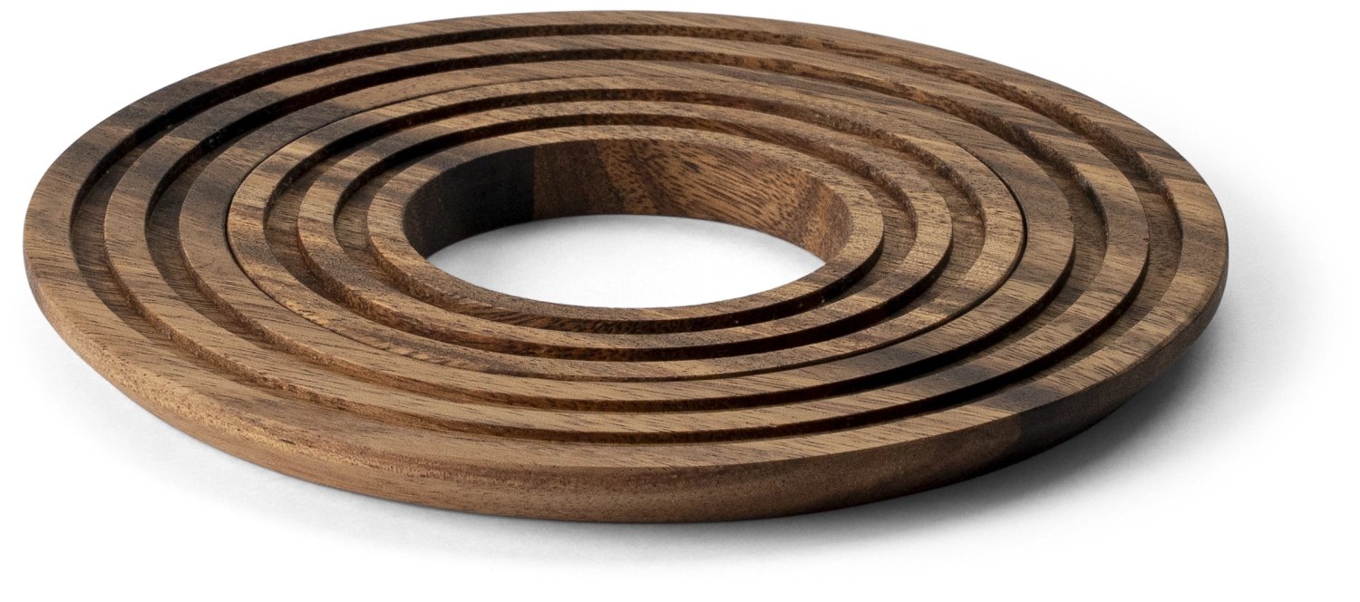 Dessous plat acacia rond 2-en-1