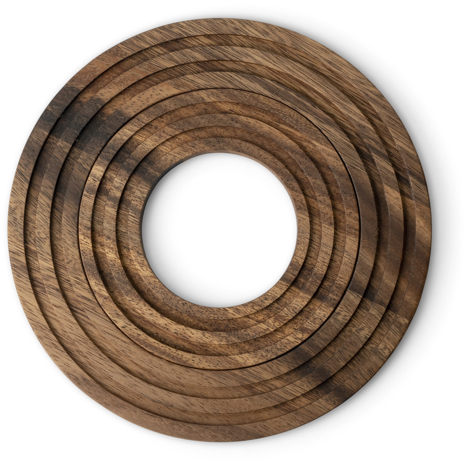 Dessous plat acacia rond 2-en-1