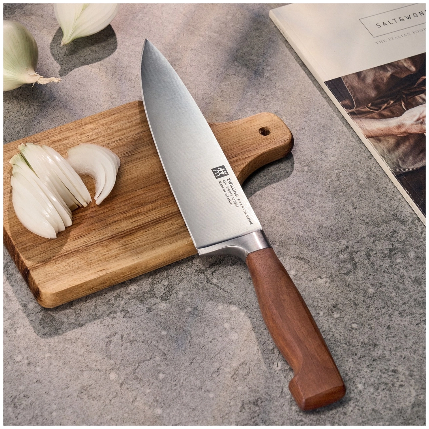 Vier Sterne Wood couteau de chef