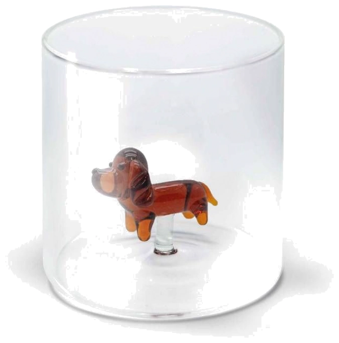 Borosilikat Trinkglas Dackel