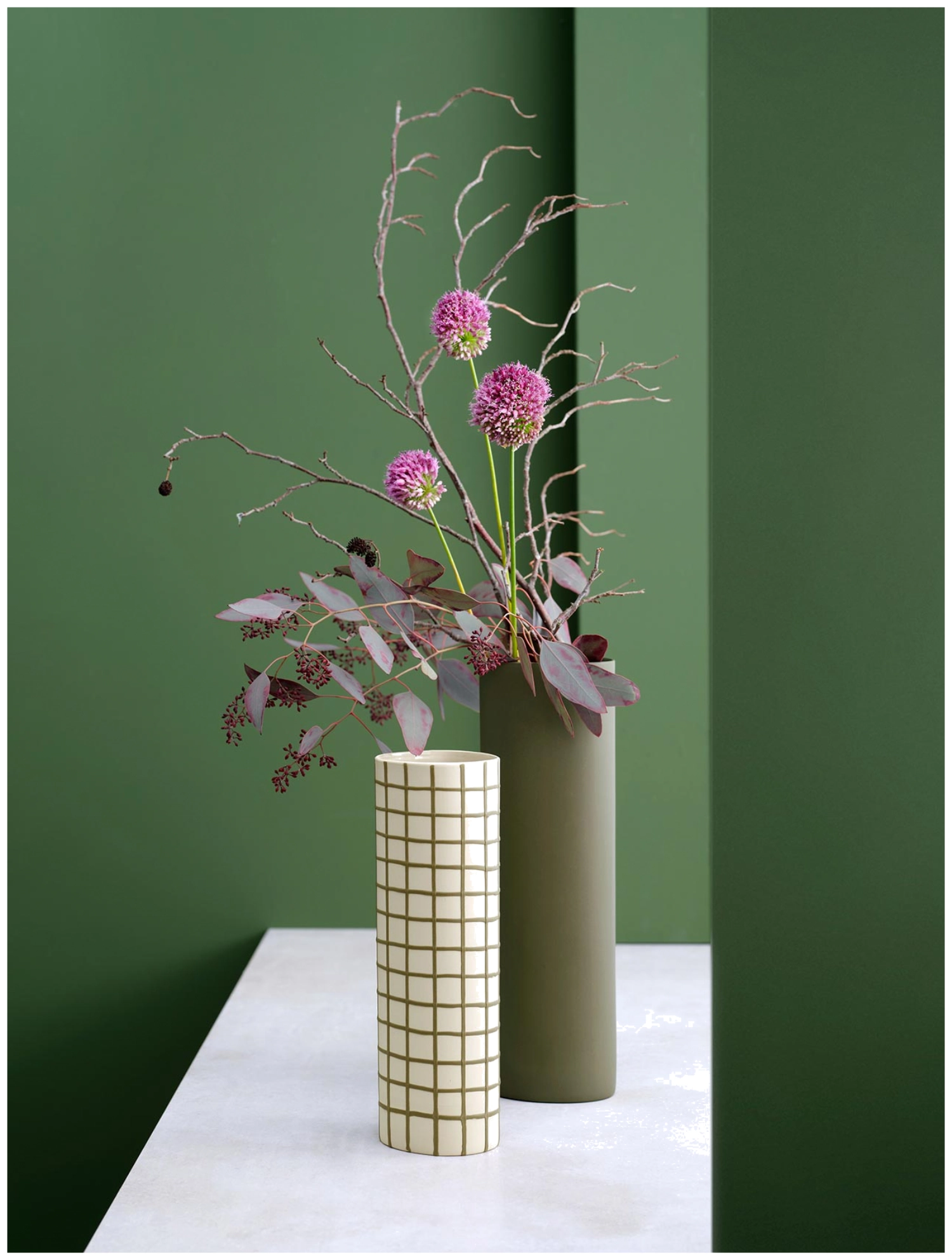 Vase Oliv Quadrate
