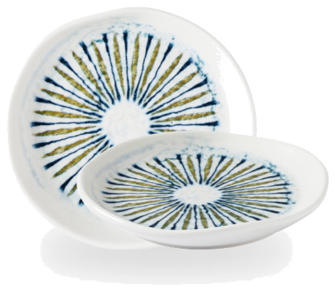 Fresco Shoal Blue Organic Teller flach