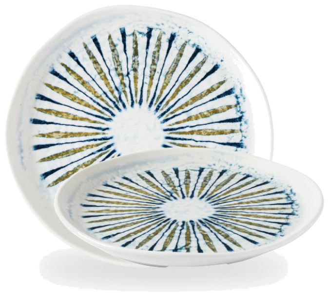 Fresco Shoal Blue Organic Teller flach