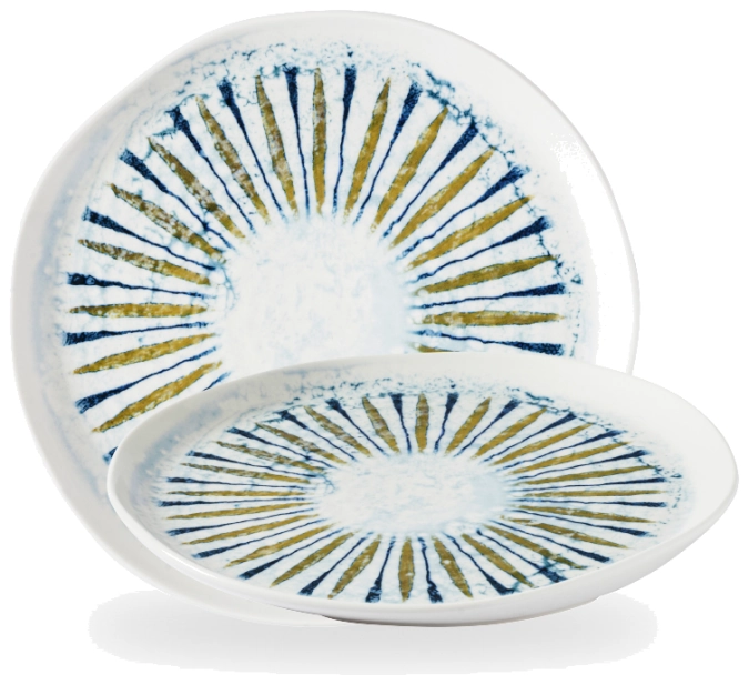 Fresco Shoal Blue Organic Teller flach