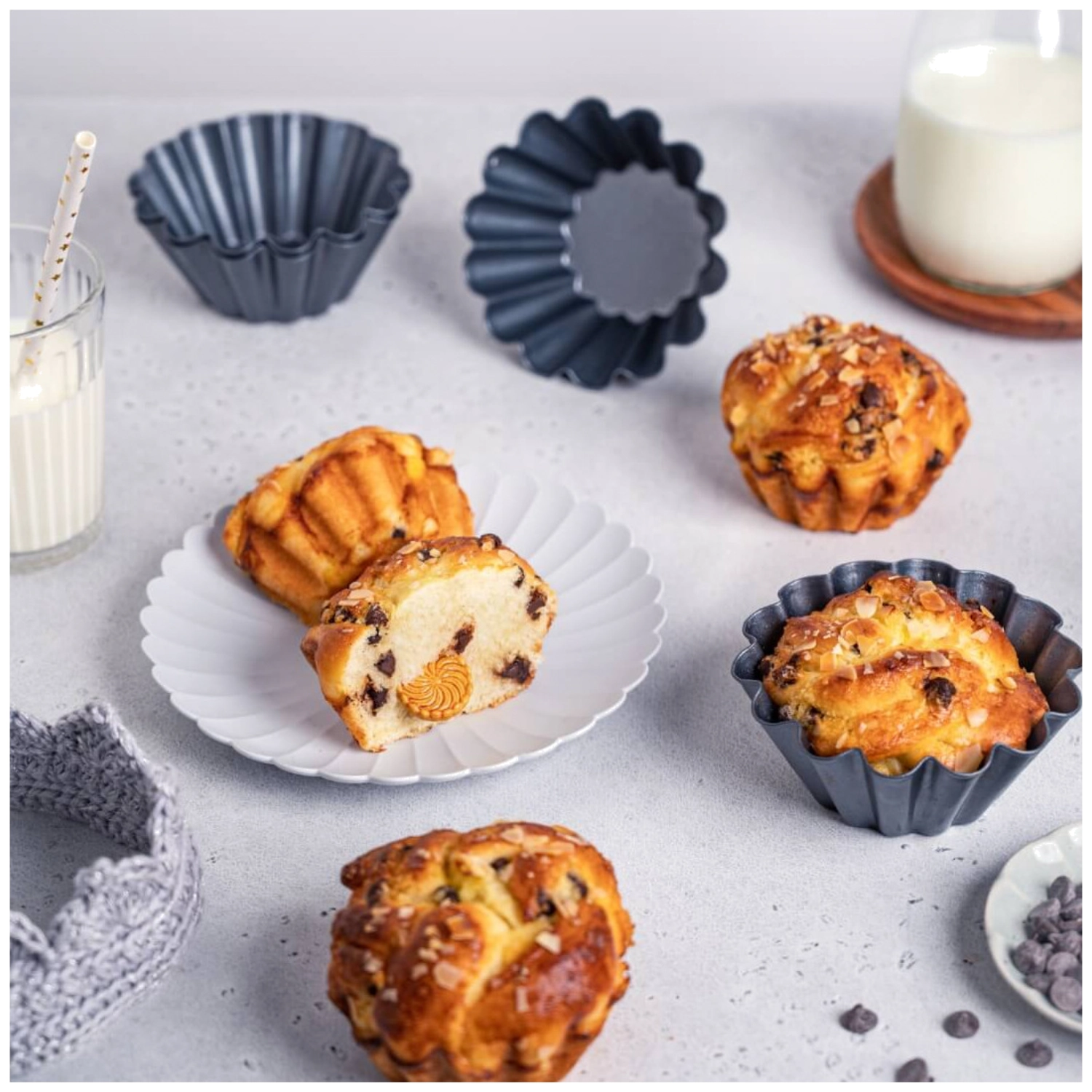 4er Set Backform Brioche D10cm Antihaft