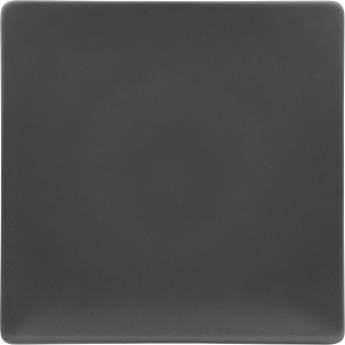 Pottery Frosted Black Teller flach quadratisch coup