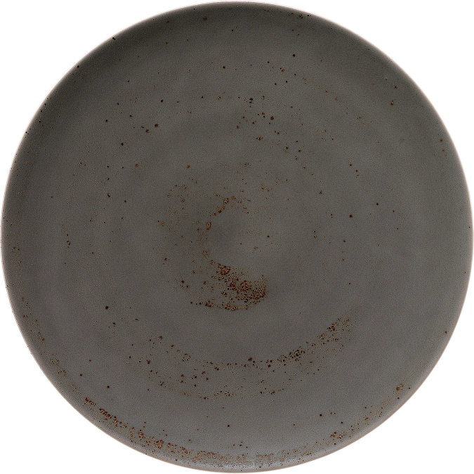 Pottery Unique Darkgrey Teller flach rund coup