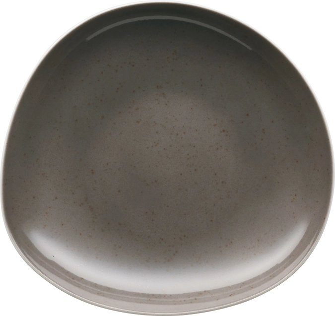 Pottery Unique Darkgrey Teller tief asymmetrisch coup