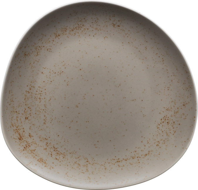 Pottery Unique Lightgrey Teller flach asymmetrisch coup