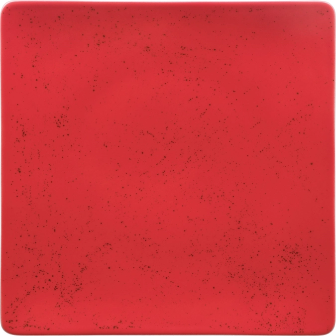 Pottery Unique Red Teller flach quadratisch coup
